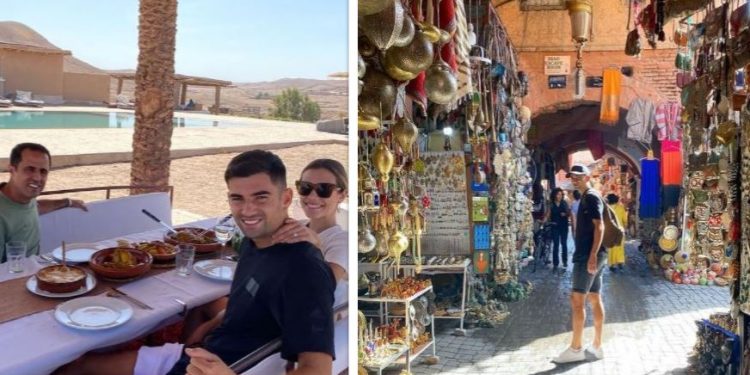 إبن  زيدان  بمدينة مراكش رفقة صديقته