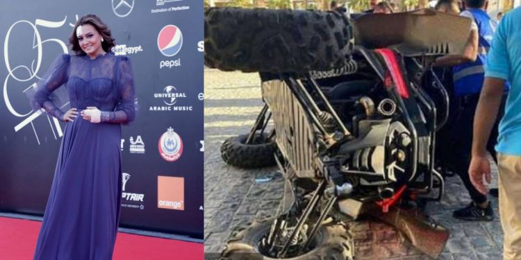 خلال تصويرها لبرنامج تلفزيوني٠٠ممثلة عربية تتعرض لحادث سير (تفاصيل)