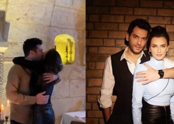 بالفيديو٠٠عناق ورومانسية في احتفال مراد يلدريم بعيد ميلاد زوجته إيمان الباني