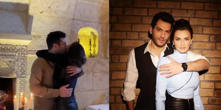 بالفيديو٠٠عناق ورومانسية في احتفال مراد يلدريم بعيد ميلاد زوجته إيمان الباني