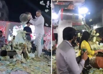معجب يسكب دلواً من الاموال على الفنانة أورفاشي راداديا