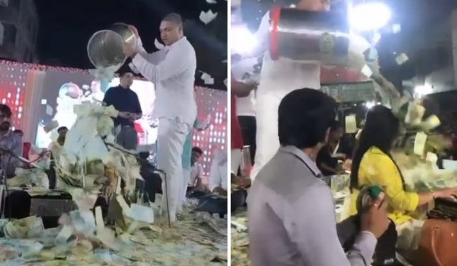 معجب يسكب دلواً من الاموال على الفنانة أورفاشي راداديا