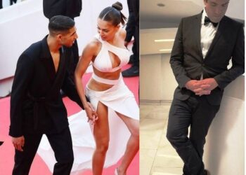 لباس زوجة حكيمي وحذاء ريدفيرز والبساط الأحمر
